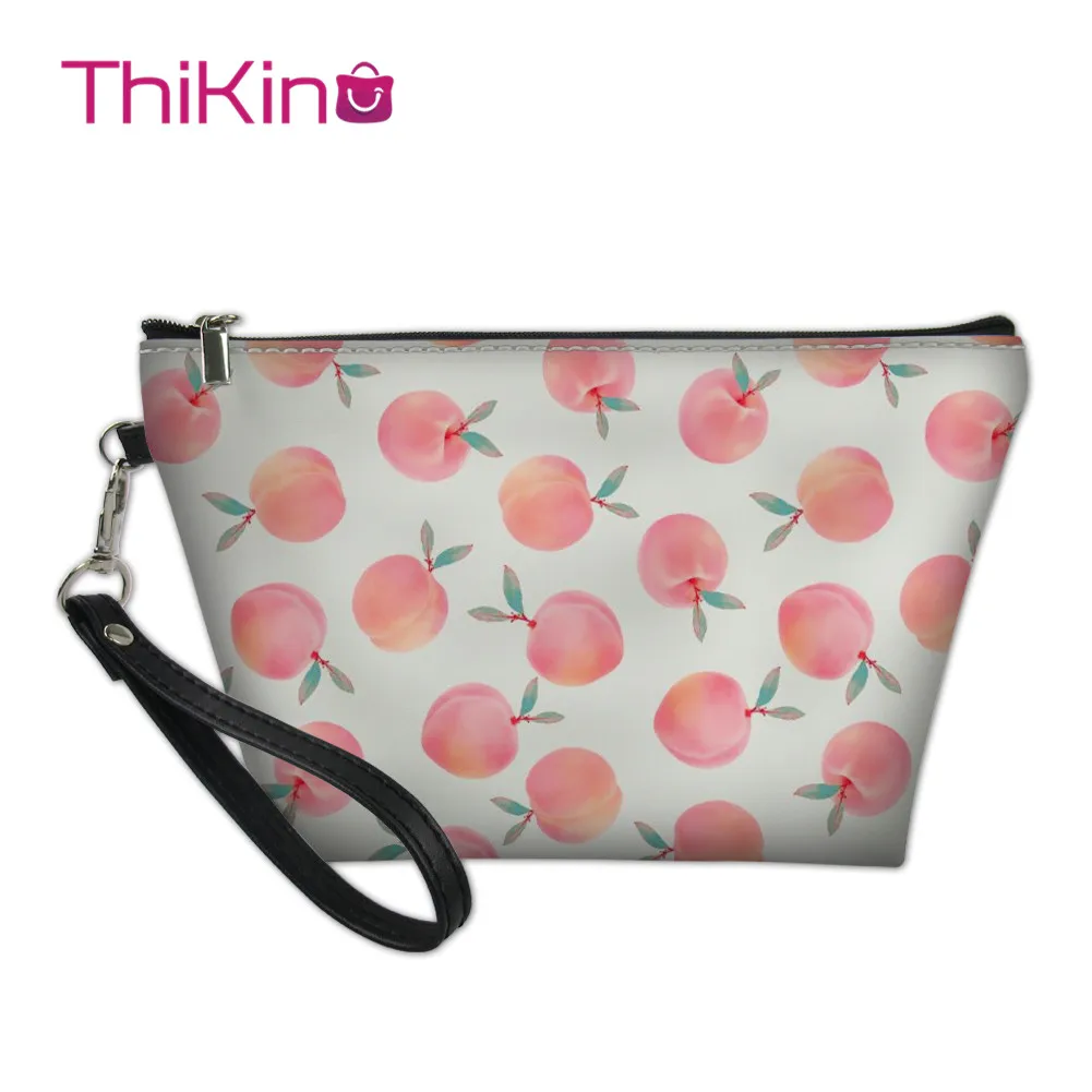 

Thikin Fresh Peach Makeup Bags for Women Cosmetic Bag Cool Summer Travel Handbag Makeup Case Girls Pouch Rock Storage Purse