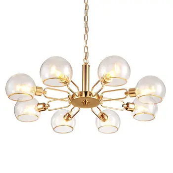 

Nordic modern iron herringbone branch pendant light glass ball bubble living room restaurant bedroom bar hanging lighting E27