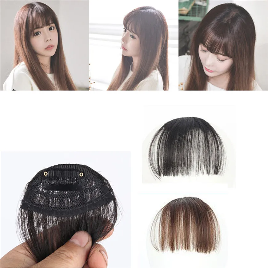 

Pretty Girls Clip On Clip In Front Hair Bang Fringe Hair Extension Piece Thin