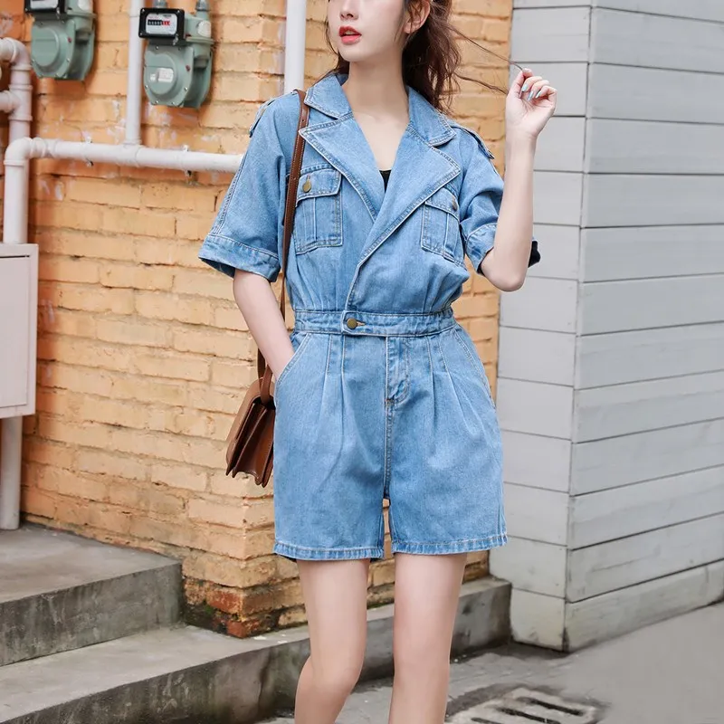 Hot Sale Fashion Streetwear Denim Overalls Women 2019 Summer Short Sleeve Bodysuit High Waist Jeans Romper Wide Leg Jumpsuit Hot Sale Fashion Streetwear Denim Overalls Women 2019 Summer Short Sleeve Bodysuit High Waist Jeans Romper Wide Leg Jumpsuit