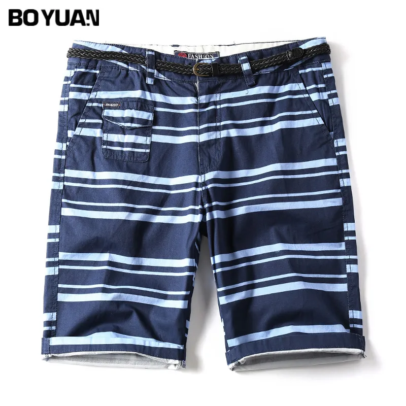 BOYUAN New Brand Summer Shorts Men Straight Knee Length Casual Beach