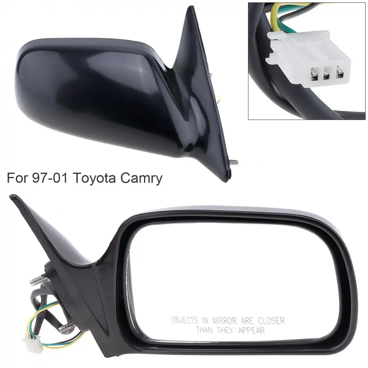 

Non-Folding Durable Car Right Side Mirror Waterproof Auto Right Hand RH Mirror for 97-01 Toyota Camry CE / LE / XLE Sedan 4-Door