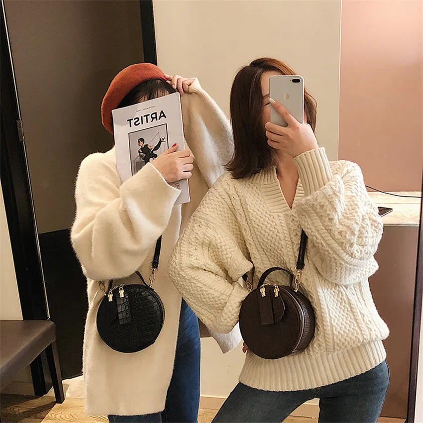  TOYOOSKY Brand Designer Women Mini Round Bags Crocodile Pattern Messenger Bag Circle Lady Top-handl - 32973106274