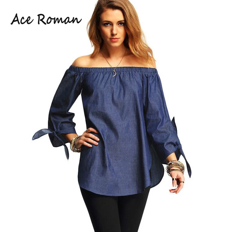 2016 Autumn Women Loose Shirts Blouse Off Shoulder Sexy Womens Blusas Tops Bow Street Shirt Long Sleeve Party Blouses HD2130 |