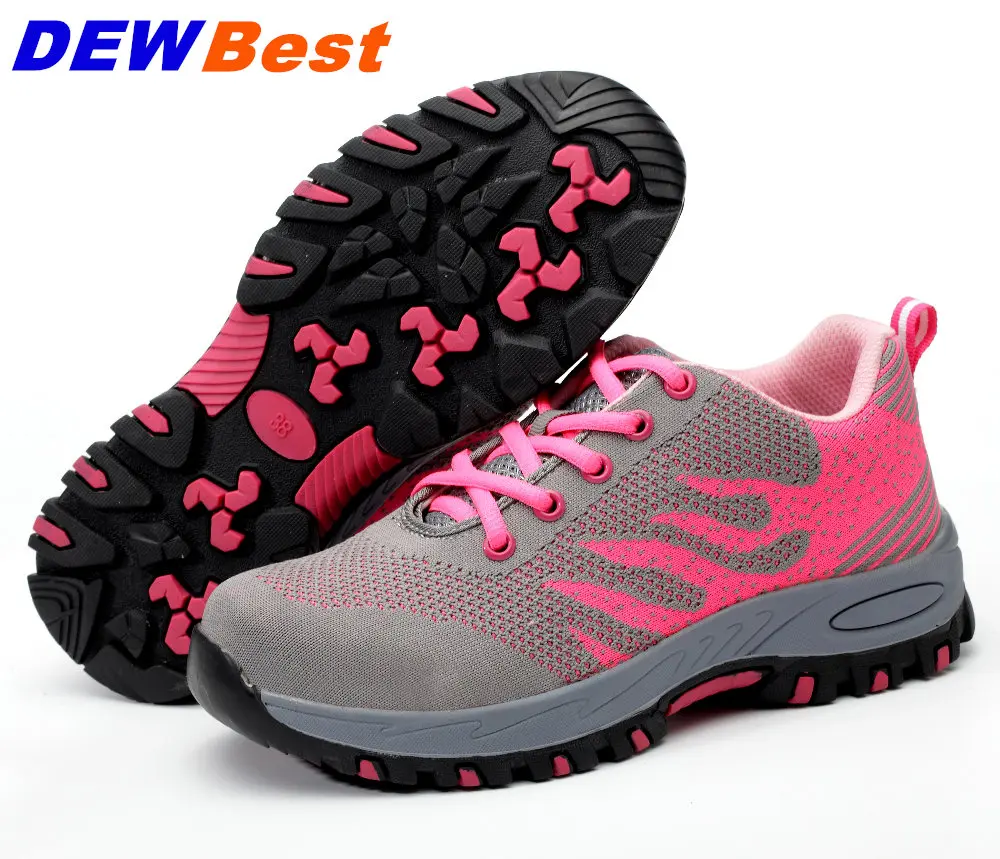 DEWBEST new shoes women safety shoes breathable work boots light bot ...