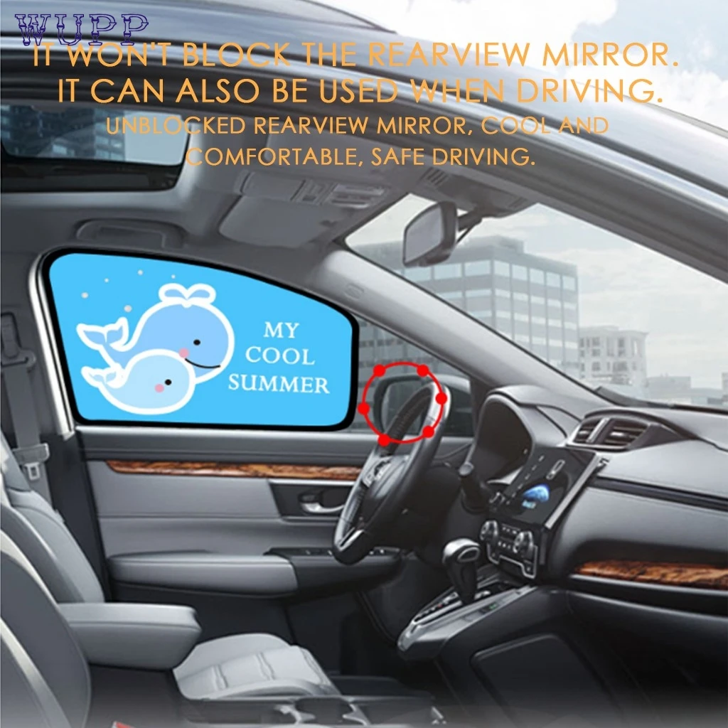 

2Pc Sunshade Electrostatic adsorption water droplet shading block Car Curtains UV Sun Shades Rear Front Window Shade Side Window