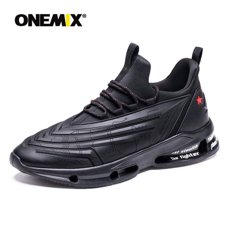 $30.42 Onemix Mens Running Shoes Leather Shoes Shock Absorption Cushion Soft Energy Midsole Outdoor Jo