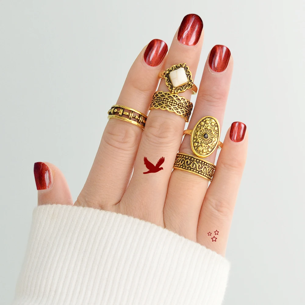 5 шт./компл. Винтаж Jewelry Кольцо Midi Античное золото Цвет с белым камнем круг