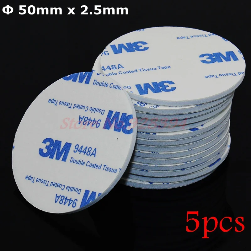 5pcs 50mm Round 3M 9448A White Double Sided Adhesive EVA Foam Tape Pad