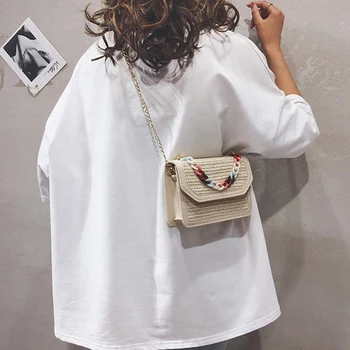 

FGGS-Straw Crossbody Shoulder Bags Weave Bag Summer Beach Travel Bag Purse And Handbags With Tassels For Women