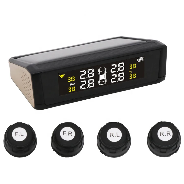 Автомобильный TPMS цифровой ЖК дисплей на солнечной энергии система мониторинга