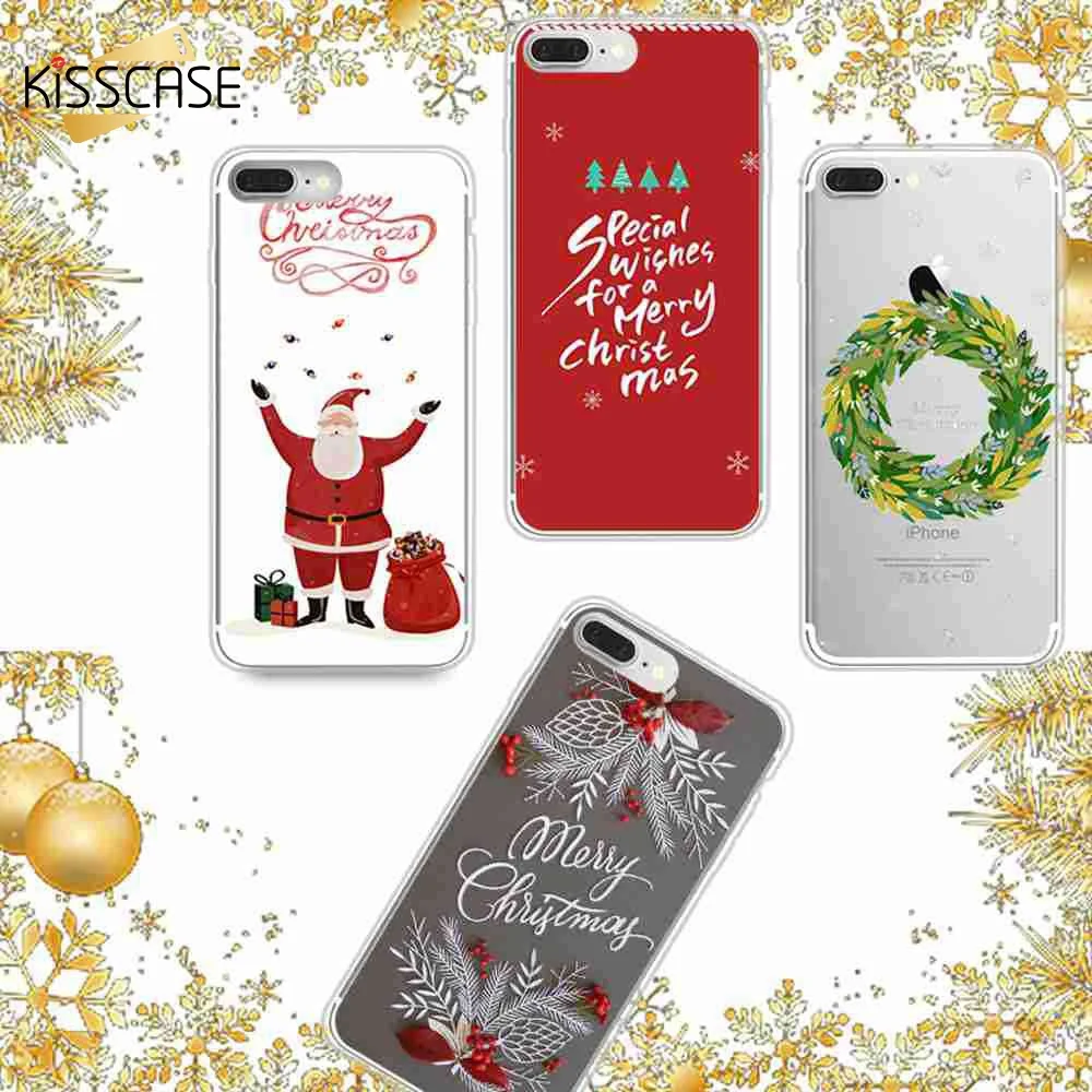 

KISSCASE Case For iPhone X 8 7 6s 6 Plus 5s Soft Merry Christmas Cover For Samsung Galaxy S8 S7 Edge Cute Cases Coque Funda Capa