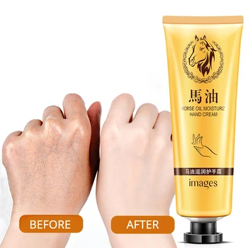 Aceite caballo reparación mano crema hidratante Anti-envejecimiento de la piel crema para manos blanqueadora piel nutritiva crema de manos de invierno TSLM1