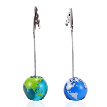 

Resin Process Creative Design Map Earth Base Note Pad Clip Fashion Card Photo Memo Holder Clip Name Card Wire Accessories Clip