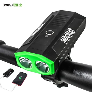 

WOSAWE Super Bright Built-in Battery Bike Light Bicycle Headlights Power Bank Waterproof LED USB Rechargeable Cycling Flashlight