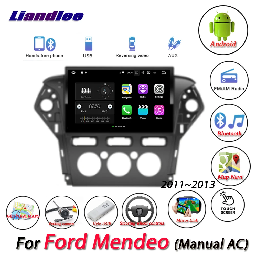 Discount Liandlee Car Android System For Ford For Mendeo Manual AC 2011~2013 Radio BT GPS Navi MAP Navigation Screen Multimedia NO CD DVD 2