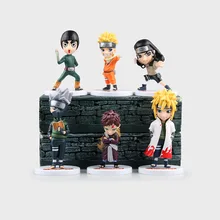 WVW 6pcs/Set Hot Sale Anime Heroes Naruto Kakashi Minato Sasuke Model PVC Toy Action Figure Decoration For Collection Gift