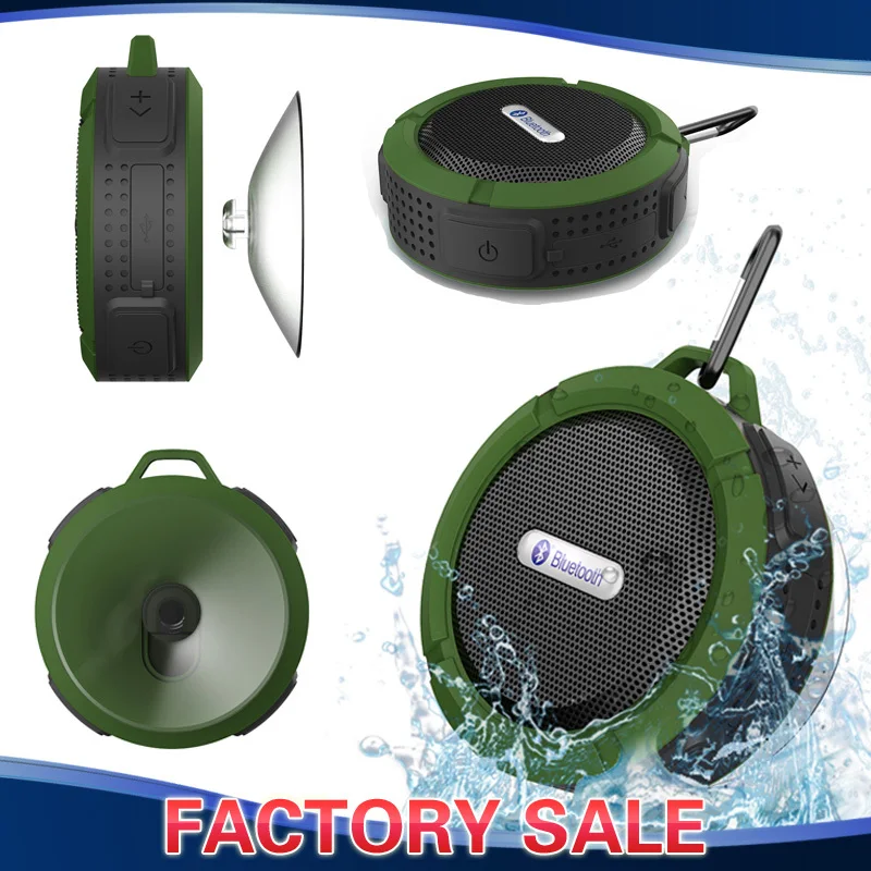 Mini Outdoor Hang Hook Bluetooth Speaker Portable Waterproof Shower