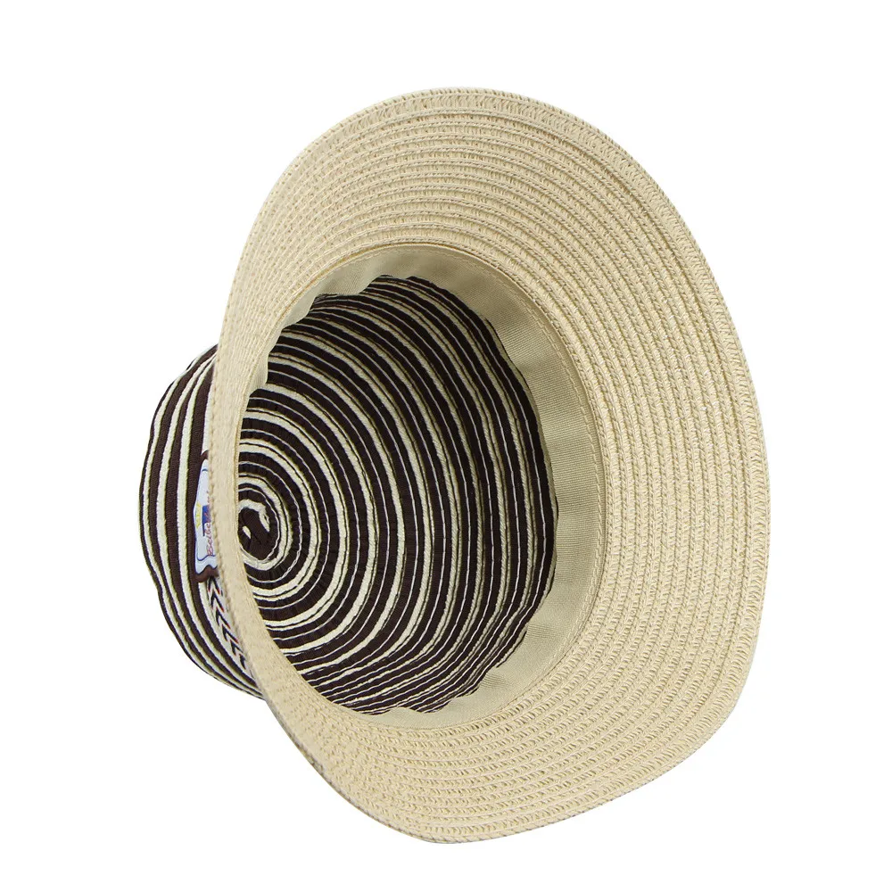LONSANT, милая детская соломенная шляпа в полоску, летняя детская пляжная шапка в рыбацком стиле, модная детская шляпа от солнца в морском стиле, красивая шапка для малышей