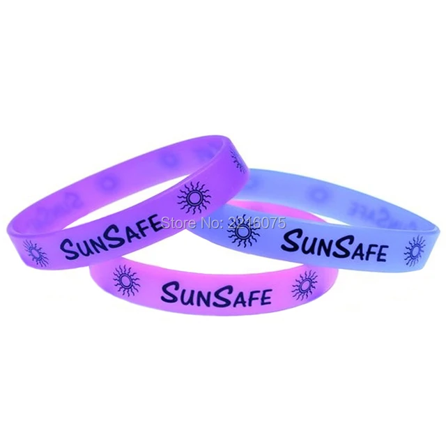 300pcs Sunsafe Color Changing Uv Silicone Wristband Rubber Bracelets 300pcs Sunsafe Color Changing Uv Silicone Wristband Rubber Bracelets Free Shipping By Dhl Express