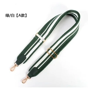 5cm Green White A Полосатая Сумка, ремешки через плечо, Наплечные ремни для сумок Сменный ремень для женской сумки, ремешок, аксессуары, Золотая Пряжка, 140 см, регулируемый KZ151332 - Цвет: 5cm Green White A