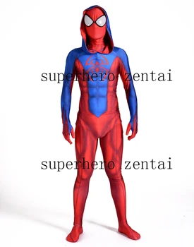 

New Ben Reilly Hoodie Spider-man Cosplay Costume Custom 3D Printed Scarlet Spider Lycra Zentai Spiderman Full Bodysuit