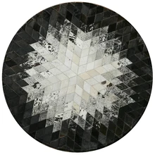 Коровьей лоскутное ковер спальни мозаика геометрические Круглый Большой ковер исследование гостиной журнальный столик площадку прикроватная тумбочка для спальни одеяло