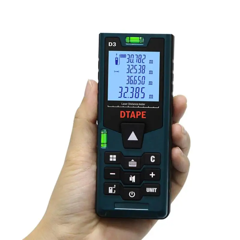 DTAPE D3 Digital Laser Distance Meter 40/50/60/80/100m Rangefinder Range Finder Auto Power Off Tape Ruler Measure Distance Teste