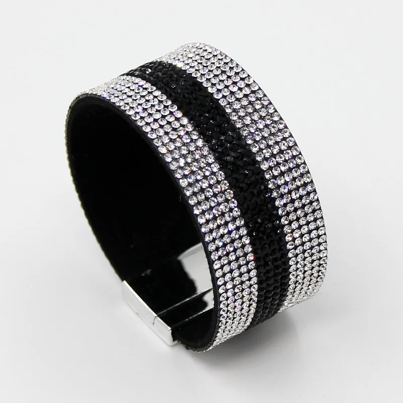 VONNOR ювелирные браслеты женские черно-белые стразы комбинированные мозаичные полосы браслеты