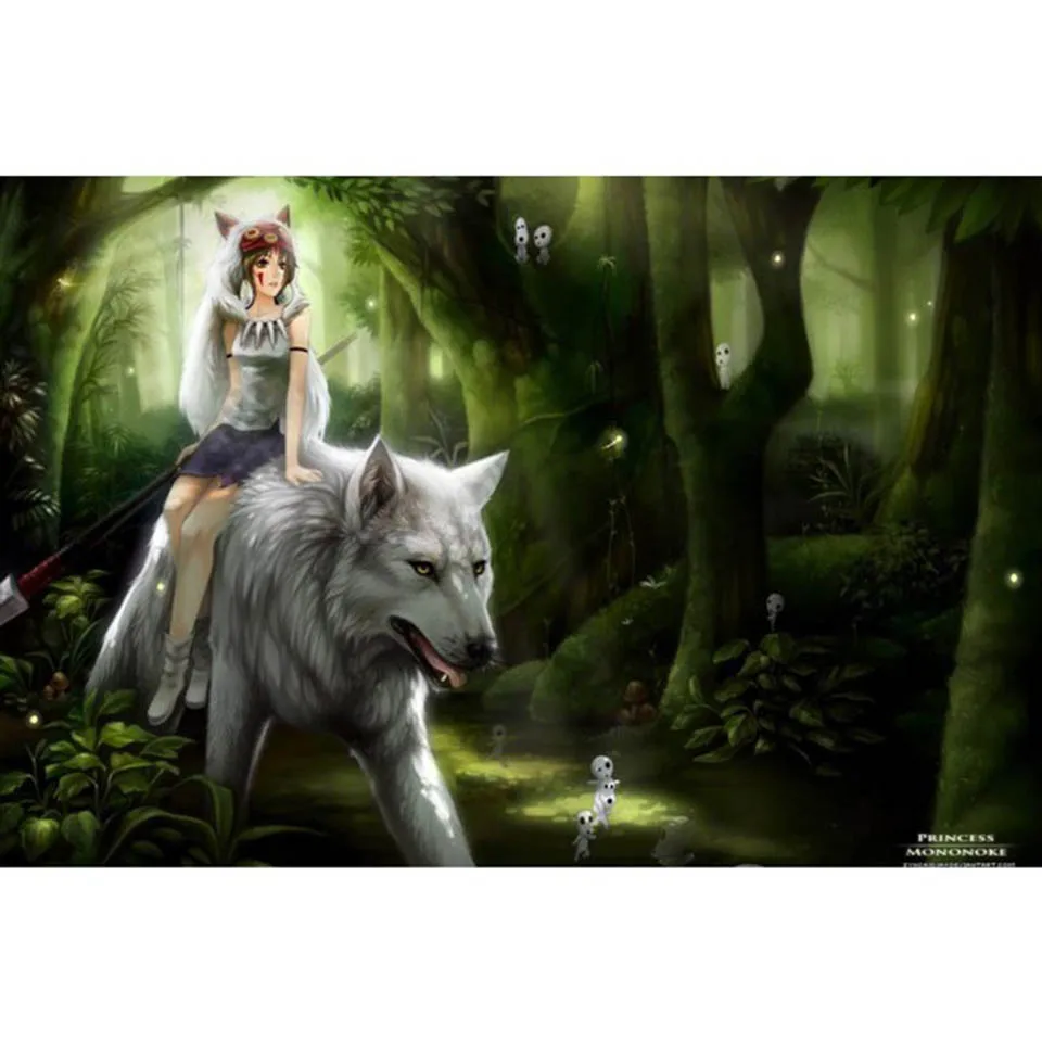 

Cross Stitch Sale Princess Mononoke Series Comic Diamond Painting Mosaic By Hand Full Square Canvas Decor Embroidery Wall Art