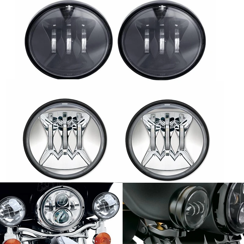 2pcs 4.5 inch Motorcycle Led Fog Light Led Fog 30W Round Waterproof 4 12 Auxiliary Passing Lamp for Harley Motorbike