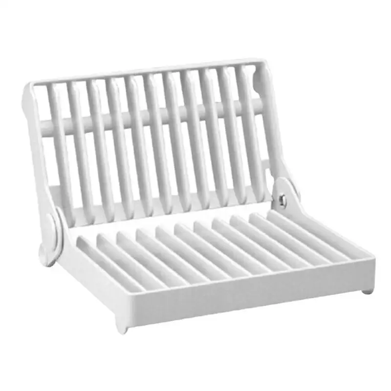 

Kitchen Foldable Dish Drying Rack Plate Plastic Storage Holder Tableware Shelf Simple and Elegant Dish Rack Shelf