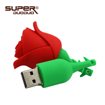 

Colorful Rose flower pendrive popular u disk 4GB 8G 16G 32G USB Flash Pen Drive Memory Stick usb Thumb Stick girlfriend gift