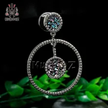 KUBOOZ нержавеющая сталь круг болтаются беруши femal уха тоннеля тела ювелирные расширители измерительные приборы пирсинг пара продажи носилки