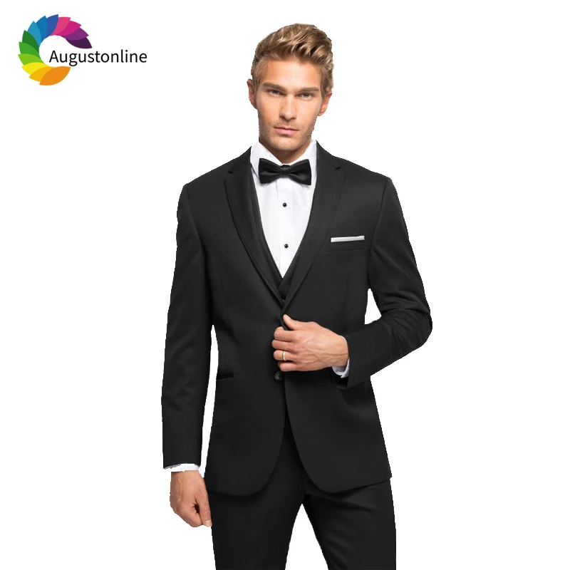 Black Business Men Suits For Wedding Smart Casual Bridegroom Custom Slim Fit Formal Blazer Tuxedo Costumes Homme Mariage 3Pieces men suits business wedding suits for man bridegroom custom slim fit formal blazer tuxedo tailor costumes best man 3pieces