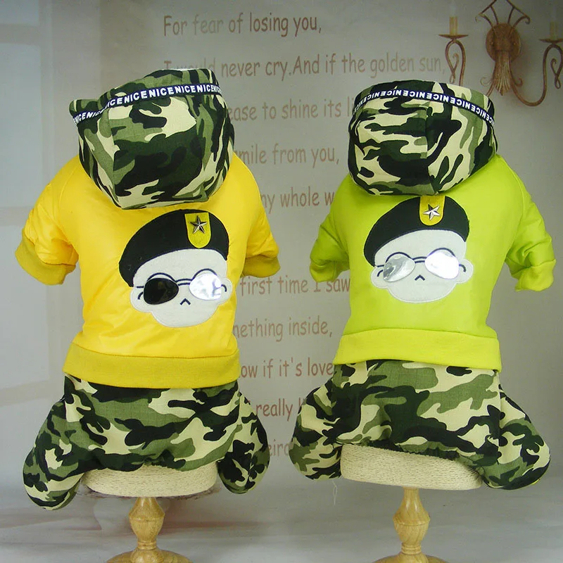 

Pet Camouflage Dog Down Hooded Dog Winter Clothes Dogs Jumpsuit Chihuahua Teddy Puppy Coat For Small Medium Cat Snow Day Apparel