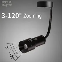 zoom СВЕТОДИОДНЫЙ потолочный Точечный светильник s, 3 Вт 7 Вт Cree Светодиодный точечный светильник s, шланг gooseneck магазин одежды лампа Фокусируемый точечный светильник