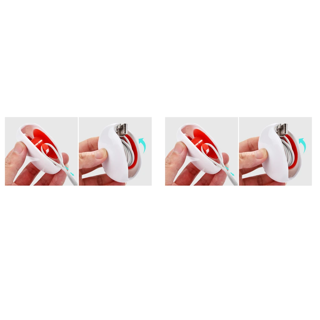  2 Packed USB Cable Manager PE Cord Case Earphone Reel Winder Portable Cable Storage Compatible Wire Organizer 