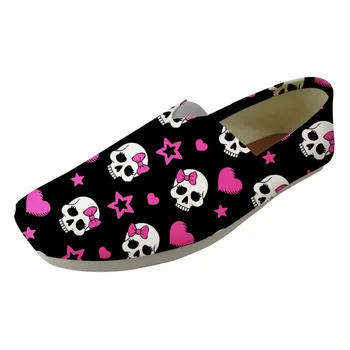 

NOISYDESIGNS Skull Fashion Design Canvas Student Girls Flat Walking Shoes Comfort Light Women Casual Cute Lazy Shoes Woman Lady
