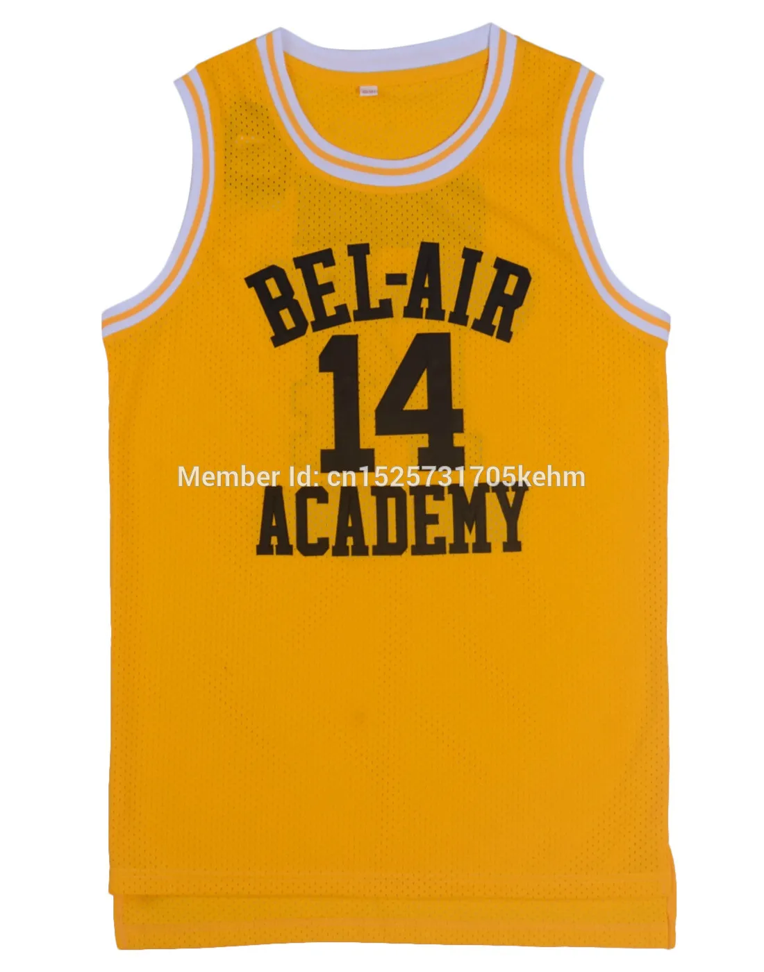 Prince Bel-Air Academy Jersey#14 Smith, черные, желтые, зеленые мужские рубашки, сшитые сзади, топы в стиле хип-хоп