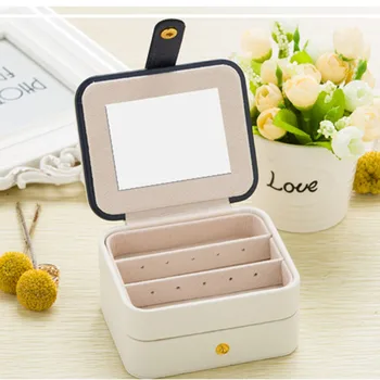 

Small Travel Accessories Case Jewelry Storage Casket PU Leather Ring Earring Organizer Bag Gift for Wedding Birthday