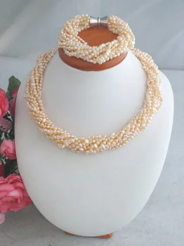 

zxia Natural Freshwater Pearl Necklace Bracelet Set Fashion Jewelry Set & Bridal Set,Geniune Freshwater Pearl