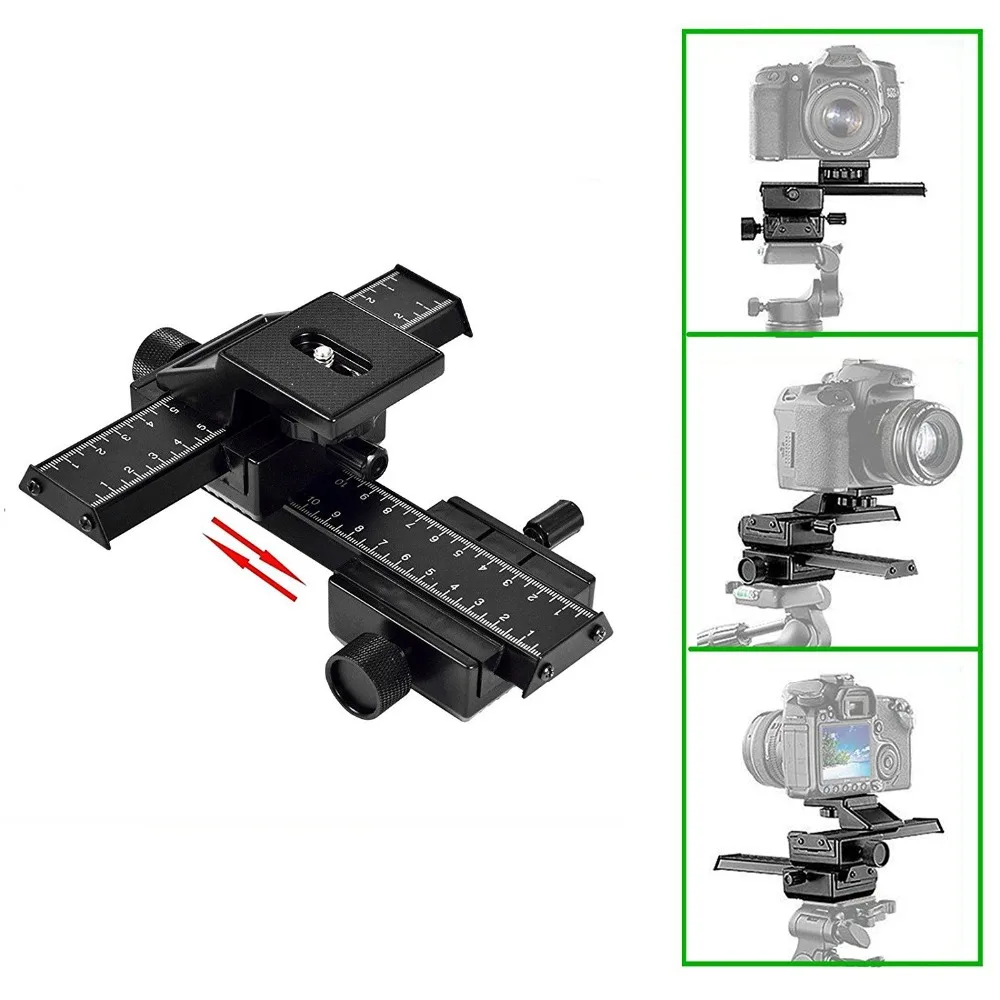 

Kaliou DSLR Rig Metal Two-way Adjustment Camera Tripod Head Fits for Lens Reverse Macro Photography Accessories