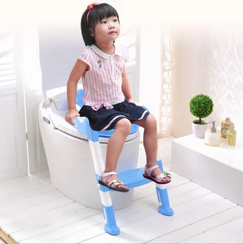 New Baby Toddler Potty Toilet Trainer Safety Seat Chair Step with Adjustable Ladder Infant Toilet Training Non-slip Folding Seat cartoon baby boy girls folding toddler potty toilet trainer saf