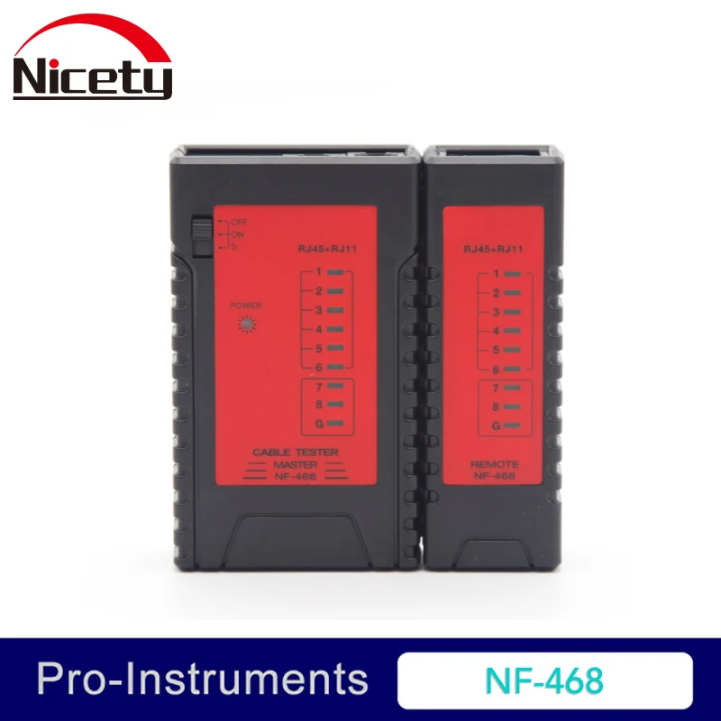 

NICETYMETER NF-468B Network Phone Cable Tester LAN RJ45/RJ11/RJ12/CAT5/CAT6/CAT UTP Wire Test Tool Null