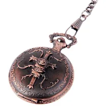 Pocket Watch Bronze Cross Motif Arabic Numerals with Chain Full Hunter Neo Vintage Steampunk Design Reloj De Bolsillo