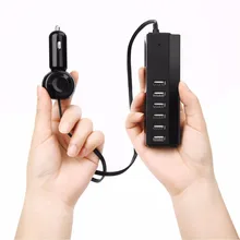 Nulaxy Car Charger 6 port USB Car Charger Fast Mobile Phone USB Charger for iPhone 6 7 8 X Xiaomi mi5 Samsung Galaxy S8 etc