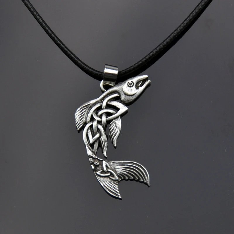 

1pc Viking Celtics Fish Pendant Necklace Jewelry