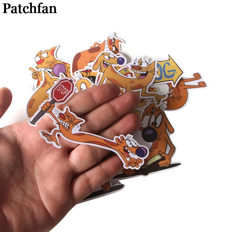 Patchfan 14 шт. наклейки Catdog для скрапбукинга, ноутбука, скейтборда, мотоцикла, украшения дома, наклейки на стену автомобиля, значки A2007