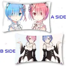 Hot Japan Anime Re Zero kara Hajimeru Isekai Seikatsu Rem Ram Throw Pillow Case Cover font